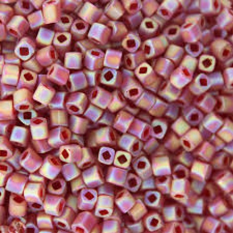 3mm Toho Cubes - Trans Rainbow Frosted Ruby