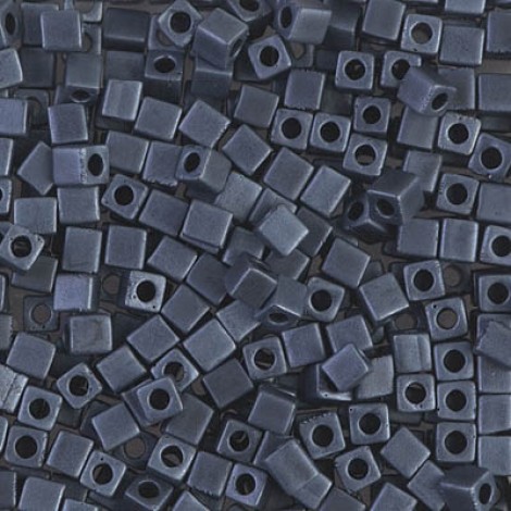 3mm Miyuki Cubes - Matte Gunmetal - 10gm 3mm Miyuki Cubes - Matte Gunmetal - 10gm