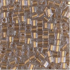 3mm Miyuki Cubes - Metallic Gold Lined Crystal - 12gm