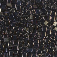 3mm Miyuki Cube Seed Beads - Metallic Brown Iris - 12gm