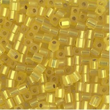 3mm Miyuki Cube Seed Beads - Matte Silver Lined Yellow
