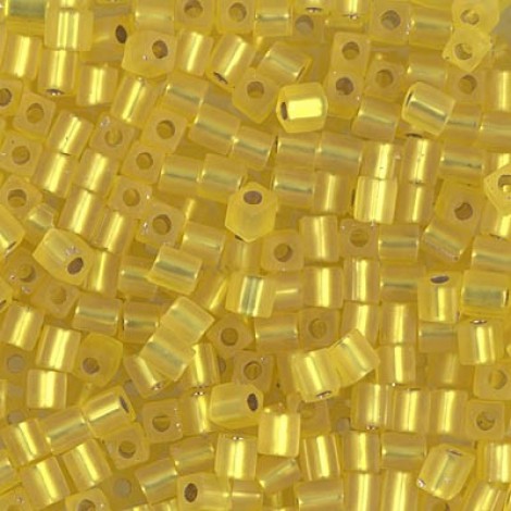 3mm Miyuki Cube Seed Beads - Matte Silver Lined Yellow - 12.5gm 3mm Miyuki Cube Seed Beads - Matte Silver Lined Yellow - 12.5gm