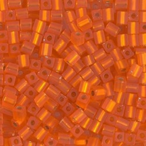 3mm Miyuki Cube Seed Beads - Matte Silver Lined Orange - 12.5gm 3mm Miyuki Cube Seed Beads - Matte Silver Lined Orange - 12.5gm