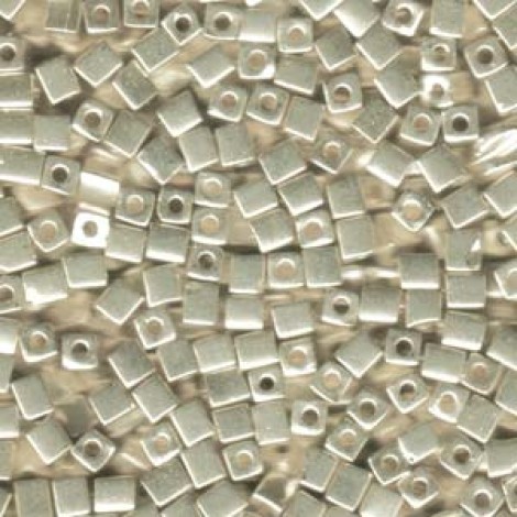 Miyuki 4mm Squares - Metallic Silver - 20gm Miyuki 4mm Squares - Metallic Silver - 20gm
