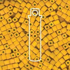 4mm Miyuki Cube Seed Beads - Matte Opaque Mustard - 20gm