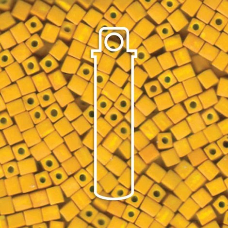 4mm Miyuki Cube Seed Beads - Matte Opaque Mustard - 20gm