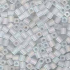 4mm Miyuki Cubes - Transp Frosted Rainbow Clear - 12gm