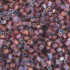 4mm Miyuki Cubes - Matte Transp Dk Topaz AB - 12gm