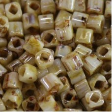 4mm Toho Cubes - Opaque Luster Picasso - 12gm