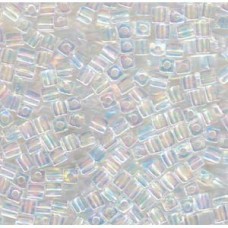 Miyuki 4mm Cubes - Transparent Rainbow Clear - 12g vial