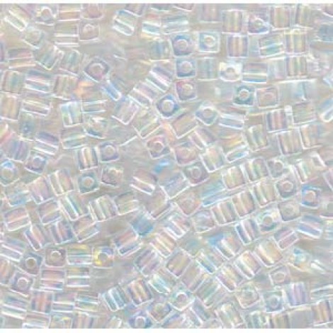 Miyuki 4mm Cubes - Transparent Rainbow Clear - 12gm