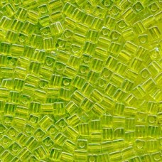 4mm Miyuki Squares - Transparent Rainbow Lime - 12gm