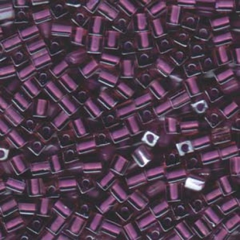 Miyuki 4mm Cubes - C/Lined Pink/Violet - 12g vial