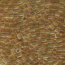 4mm Miyuki Cubes - Lt Smoky Topaz Gold Luster - 12gm