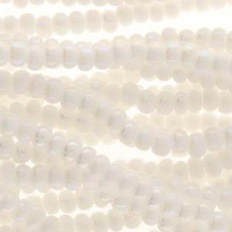 11/0 Czech Seed Bead Hanks - Chalk White Iris - 18gm 11/0 Czech Seed Bead Hanks - Chalk White Iris - 18gm