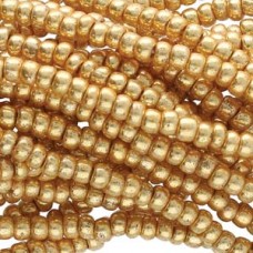 11/0 Czech Seed Bead Hanks - Gold Metallic - 18gm