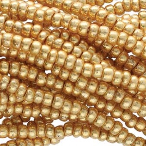 11/0 Czech Seed Bead Hanks - Gold Metallic - 18gm
