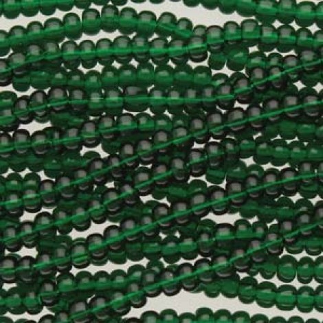 11/0 Czech Seed Bead Hanks - Transarent Dark Green - 18gm 11/0 Czech Seed Bead Hanks - Transarent Dark Green - 18gm