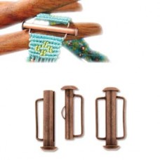 21.5mm (12mm bar) Ant Copper Slide Bar Clasp - Each