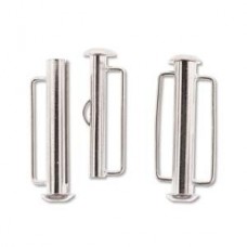 26.5mm (18mm bar) Silver Plated Slide Bar Clasp