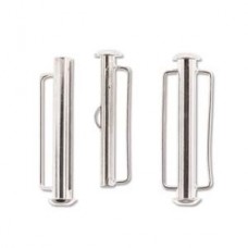 31.5mm (22mm bar) Silver Plated Slide Bar Clasps - Each