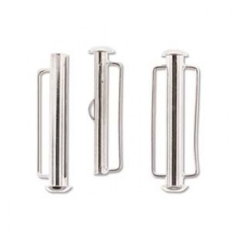 31.5mm (22mm bar) Silver Plated Slide Bar Clasp