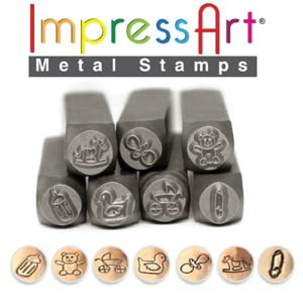 6mm ImpressArt Metal Stamps Baby Set 7pc Letter Design