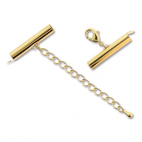 25x5mm Beadsmith Gold Plated Slide Connector Clasp w-Extension Clasp - each 25x5mm Beadsmith Gold Plated Slide Connector Clasp w-Extension Clasp - each