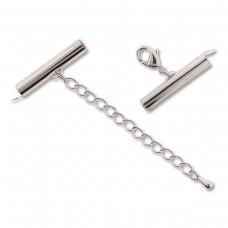25x5mm Beadsmith Silver Plated Slide Connector Clasp w-Extension Clasp - each