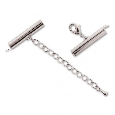 25x5mm Beadsmith Silver Plated Slide Connector Clasp w-Extension Clasp - each 25x5mm Beadsmith Silver Plated Slide Connector Clasp w-Extension Clasp - each