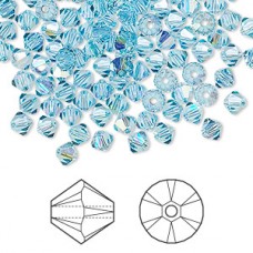 4mm Crystal Passions 5328 Crystal Bicones - Aquamarine AB