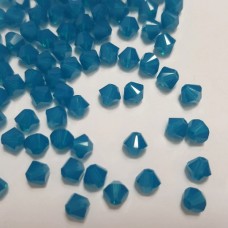 4mm Swarovski Crystal Bicones - Caribbean Blue Opal - Pack of 10