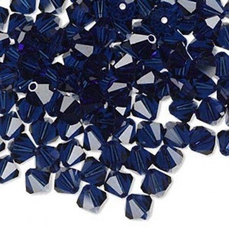 4mm Swarovski Crystal Bicones - Dark Indigo - Pack of 10 4mm Swarovski Crystal Bicones - Dark Indigo - Pack of 10