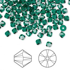 4mm Crystal Passions® Faceted Bicones - Emerald