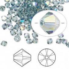 4mm Swarovski 5328 Faceted Bicones - Indian Sapphire AB - Pack of 10