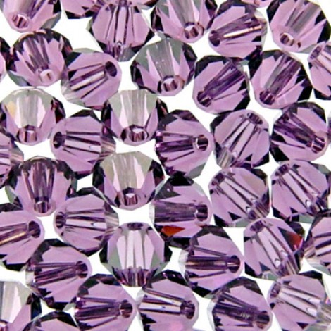 4mm Swarovski Crystal Bicones - Lilac - Pack of 10 4mm Swarovski Crystal Bicones - Lilac - Pack of 10