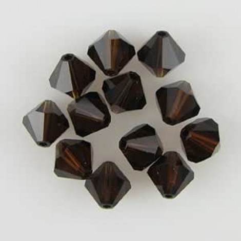 4mm Swarovski Crystal Bicones - Mocca - Pack of 10
