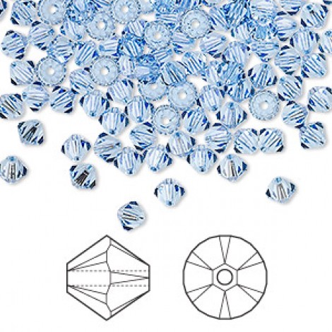 4mm Crystal Passions® 5328 Crystal Bicones - Sapphire Light - Pack of 10