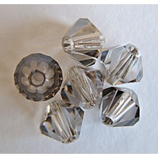 4mm Swarovski Crystal Bicones - Satin Crystal - Pack of 10