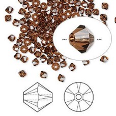 5mm Swarovski Crystal Bicones - Smokey Topaz - Pack of 10
