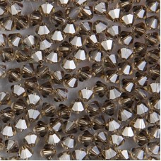 4mm Swarovski 5328 Crystal Bicones - Smoky Quartz AB - Pack of 10