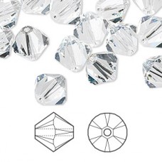 10mm Swarovski 5328 Crystal Bicones - Crystal - Pack of 2