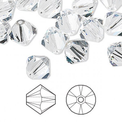 10mm Swarovski 5328 Crystal Bicones - Crystal - Pack of 2