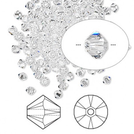 3mm Swarovski 5328 Crystal Bicones - Crystal