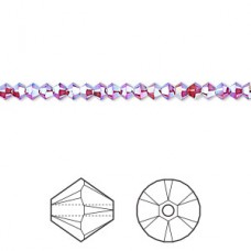 3mm Swarovski 5328 Bicones - Scarlet AB 2X - Pack of 10