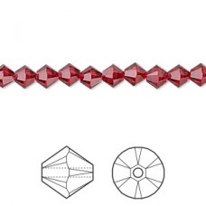 5mm Swarovski 5328 Crystal Bicones - Scarlet - Pack of 10