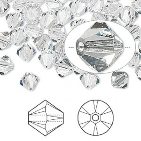 6mm Crystal Passions® Faceted Bicones - Crystal Clear - Pack of 10