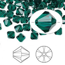 6mm Crystal Passions® Crystal Bicones - Emerald