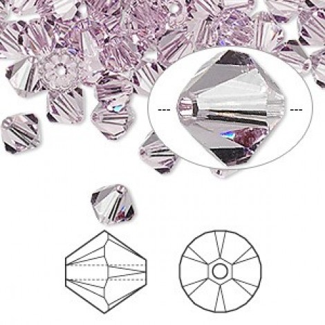 6mm Swarovski Crystal Bicones - Amethyst Light - Pack of 10