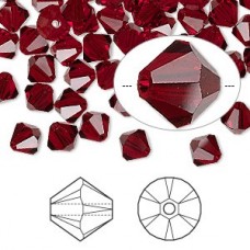 6mm Swarovski 5328 Faceted Bicones - Siam - Pack of 10